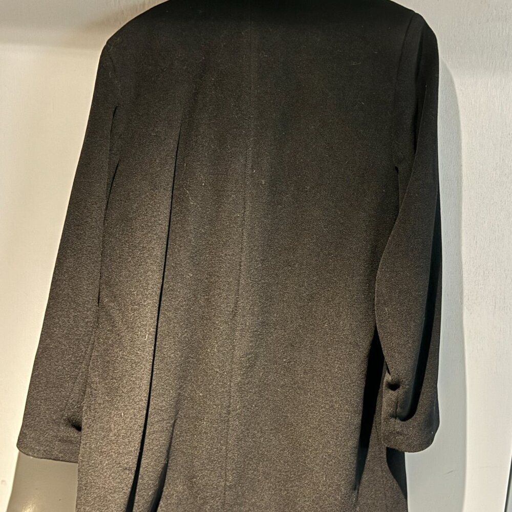 Black Wool Collared Button Down Coat - image 5